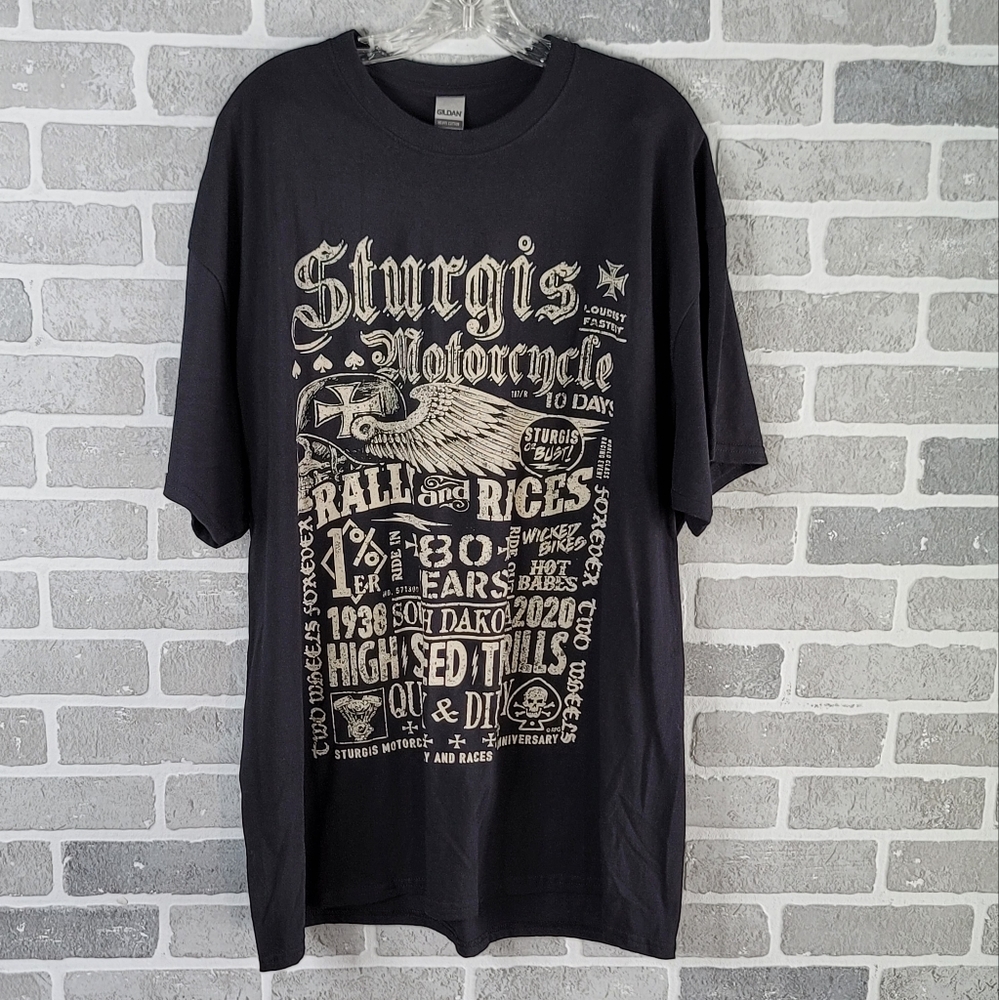 Sturgis 2020 Rally 80th Anniversary Motorcycle Rally T-Shirt Men's 2XL